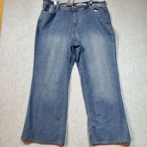 DKNY Jeans Womens 24 Blue Denim Spring Street Wide Leg Flat Front Regular Fit